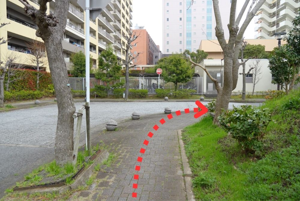 漢方専門なりた安心堂薬局にお車でお越しの方へ、店舗までをご案内する道順写真