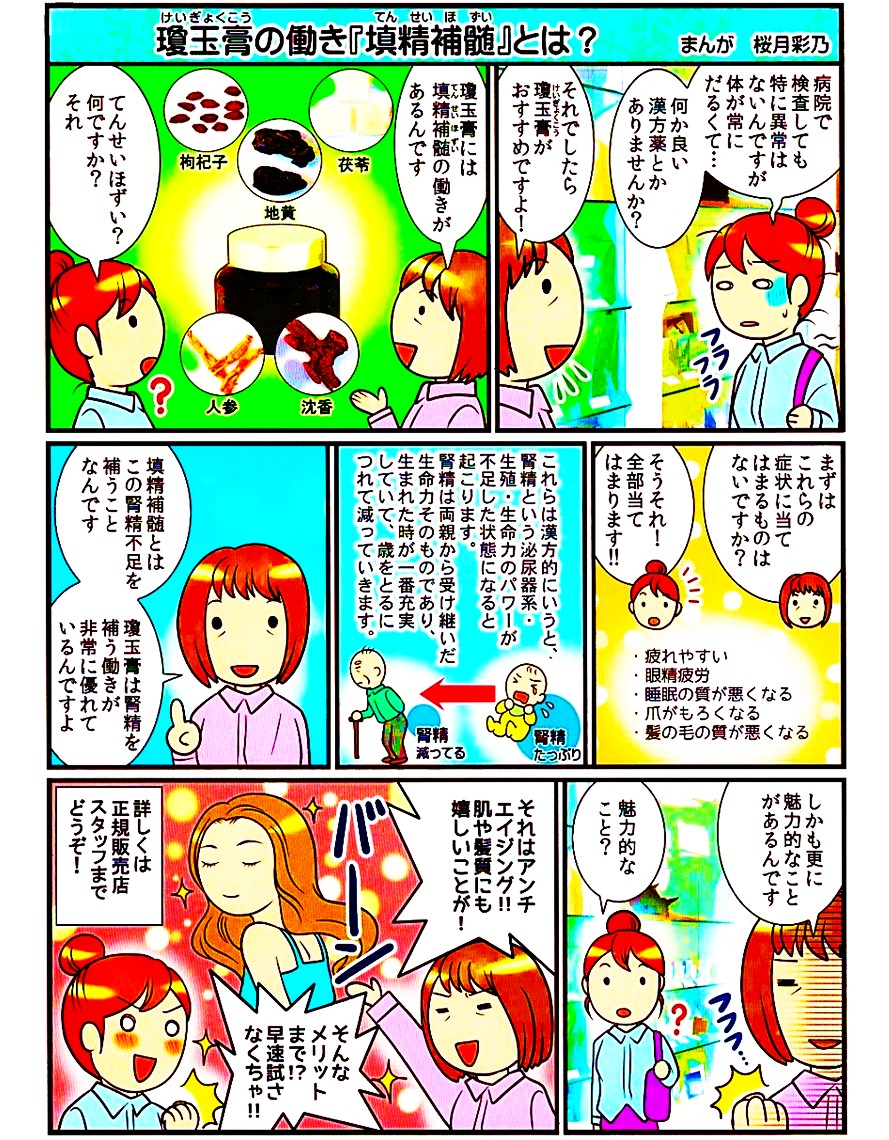 瓊玉膏 マンガ 填精補髄編(てんせいほずい)についての解説